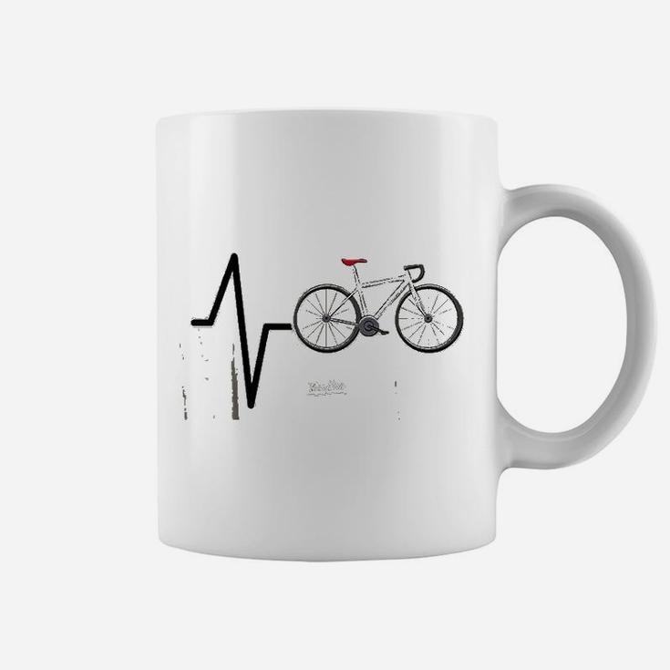 Cycling Heartbeat Cycling Themed Funny Cycling Lovers Coffee Mug