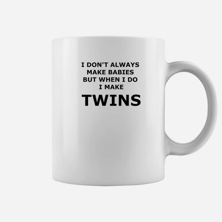 Dad Mom Twin Announcement Funny Unisex White Coffee Mug