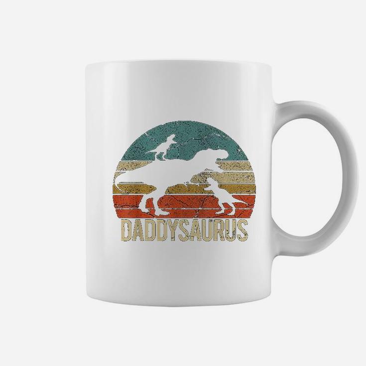 Daddy Dinosaur Daddysaurus 2 Two Kids Christmas Gift For Dad Coffee Mug