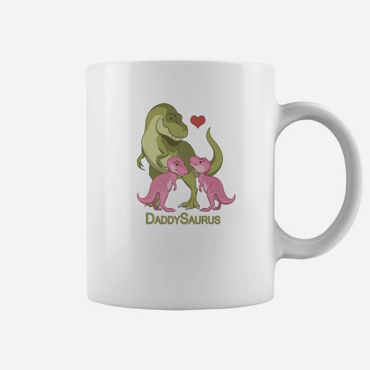 Daddysaurus Trex Father Twin Baby Girl Dinosaurs Shirt Coffee Mug