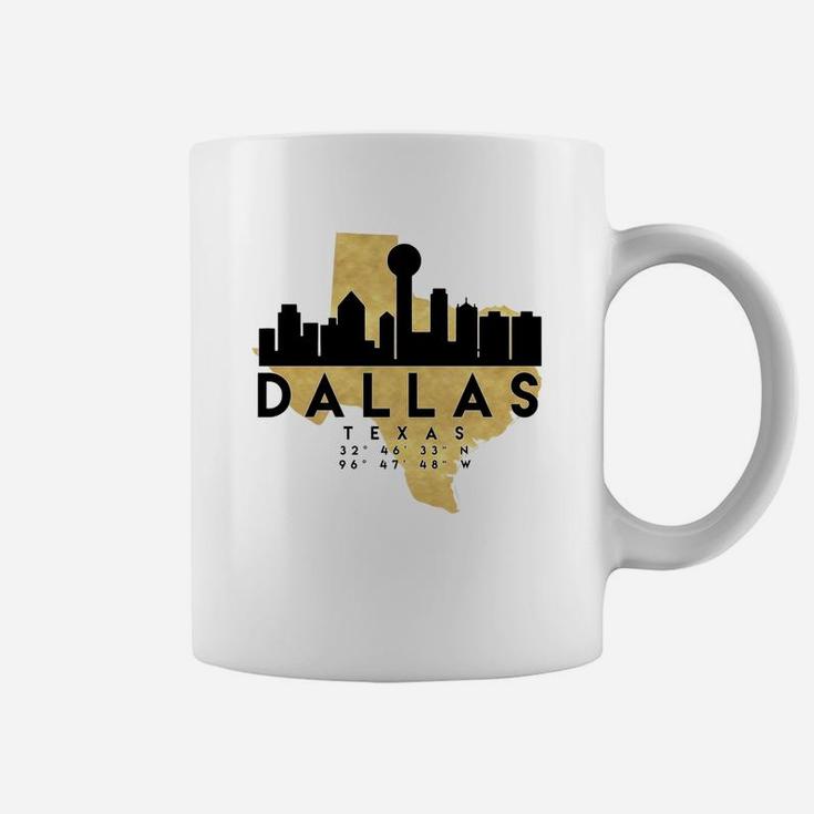 Dallas Texas Skyline Map Art Coffee Mug