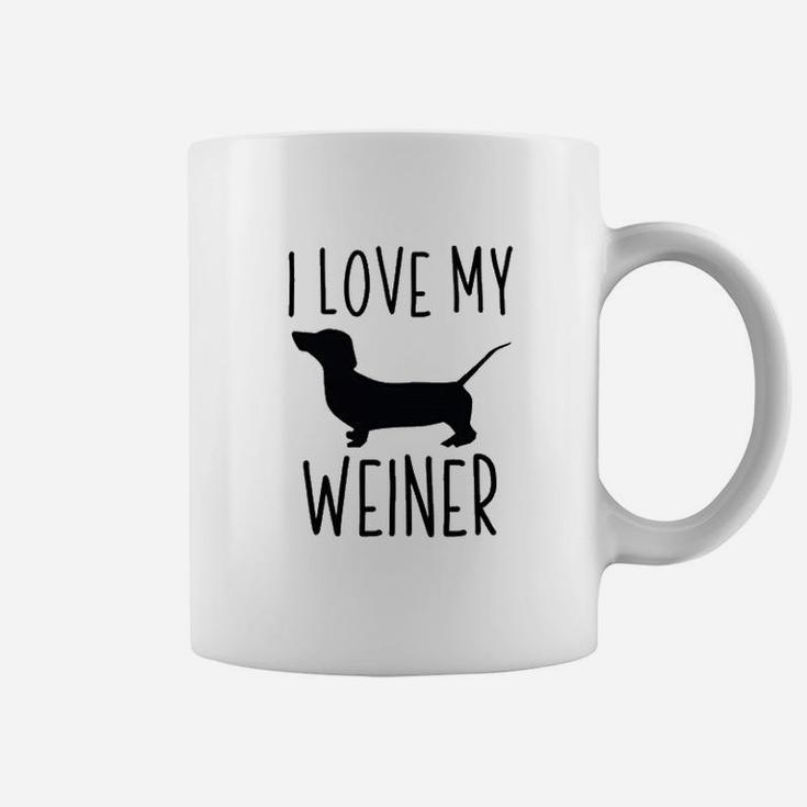 Dog Gifts For Men I Love My Weiner Funny Dachshund Coffee Mug