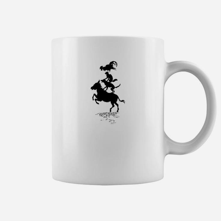 Donkey Dog Cat And Rooster Vintage Book Art Coffee Mug