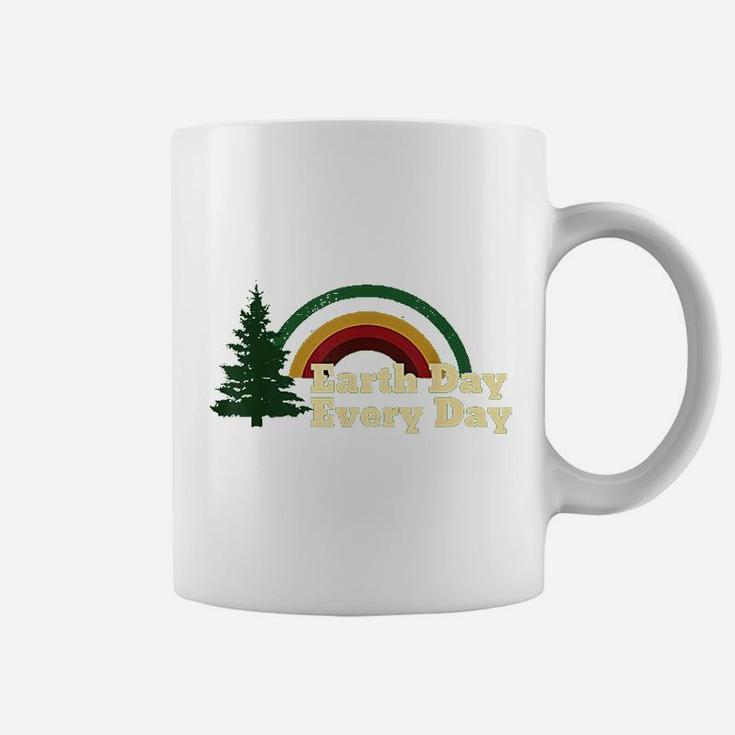 Earth Day Everyday Rainbow Pine Tree Design Coffee Mug
