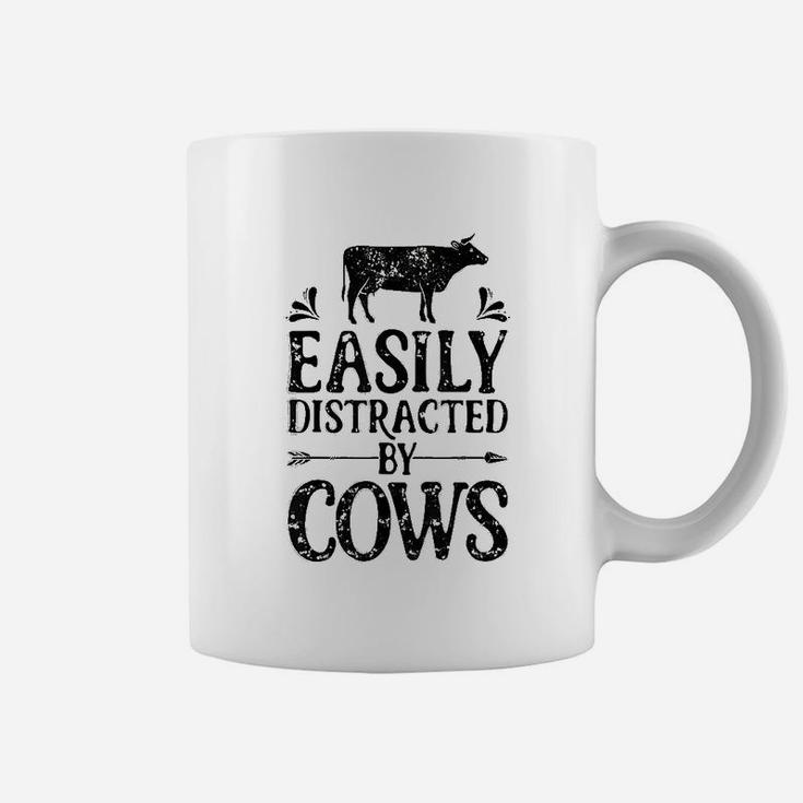Easily Distracted By Cows Cow Men Women Gifts Farmer Coffee Mug