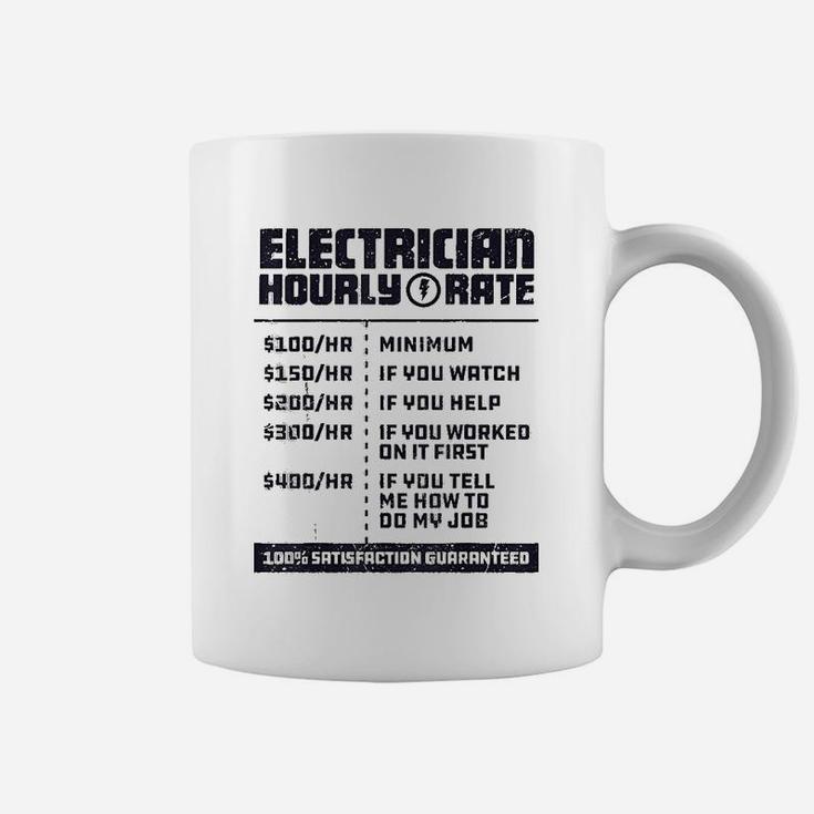 Electrician Hourly Rate Funny Lineman Dad Vintage Gifts Coffee Mug