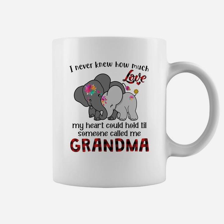 Elephant Mom I Never Knew How Much My Heart Could Hold Til Someone Called Me Grandma Coffee Mug