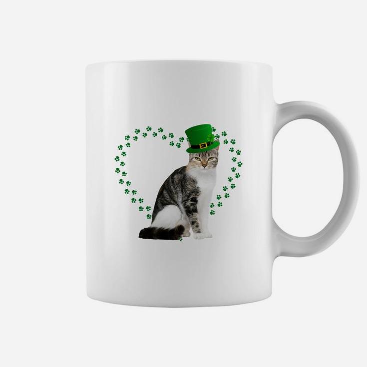European Shorthair Heart Paw Leprechaun Hat Irish St Patricks Day Gift For Cat Lovers Coffee Mug