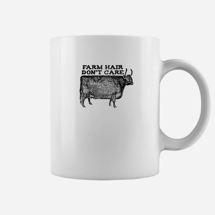 Farm Hair Dont Care Funny Cow Animal Lover Vintage Coffee Mug