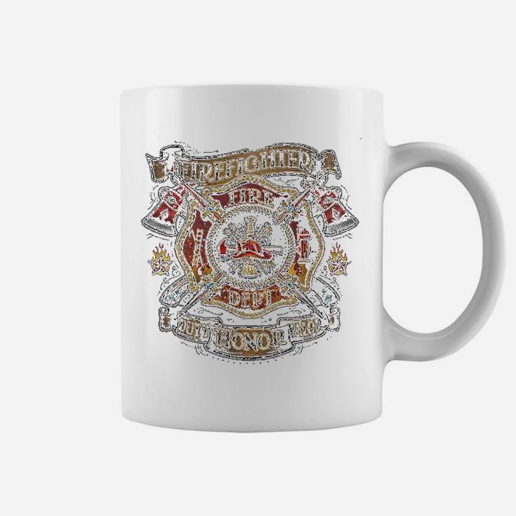 Firefighter Vintage Tattoo Art Coffee Mug
