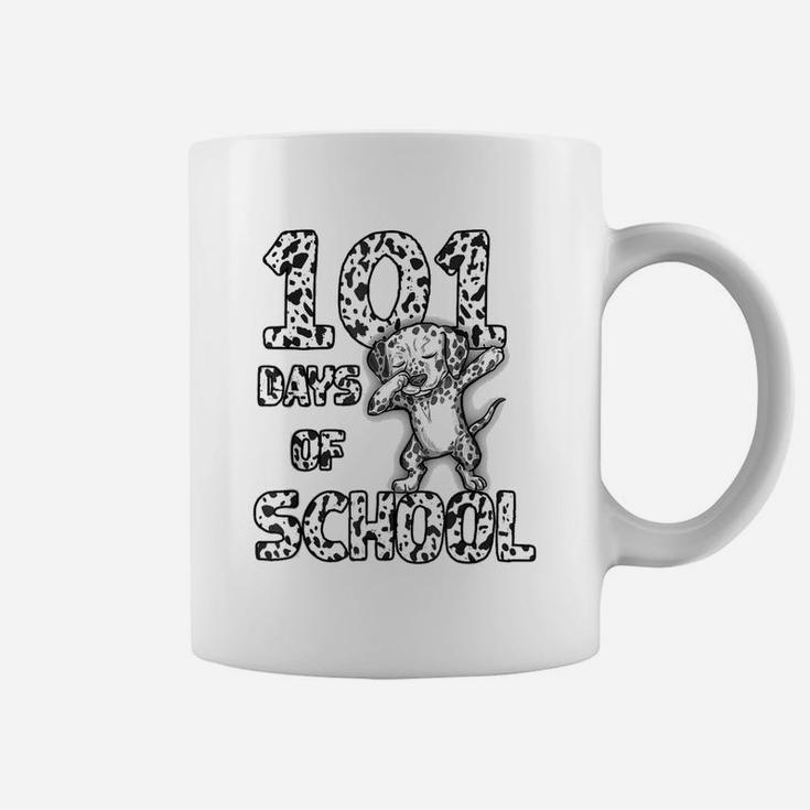 Funny 101 Days School Dabbing Dalmatian Dog 100 Days Teacher Coffee Mug