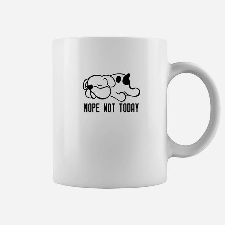 Funny Bulldog Graphic Nope Not Today Lazy Dog Coffee Mug