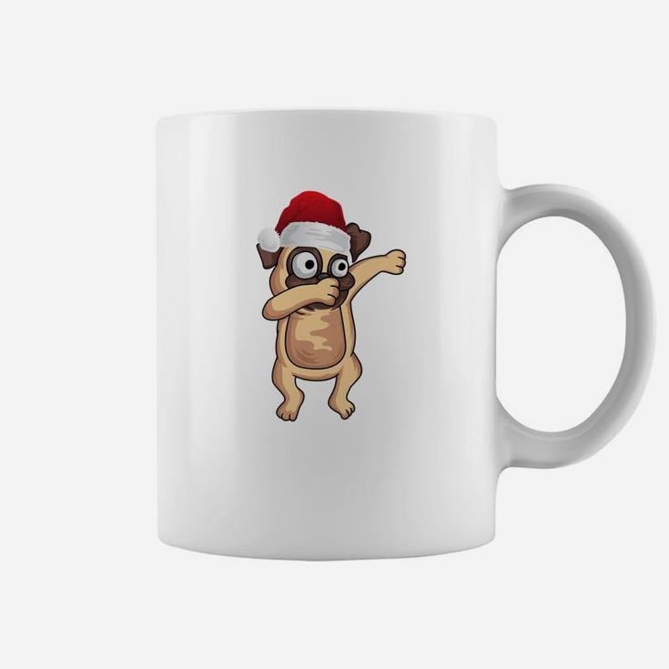 Funny Dab Dabbing Pug Christmas Xmas Dog Santa Gift Coffee Mug