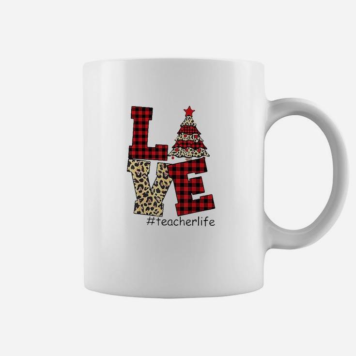 Funny #teacherlife Teacher Life Christmas Tree Love Leopard Coffee Mug