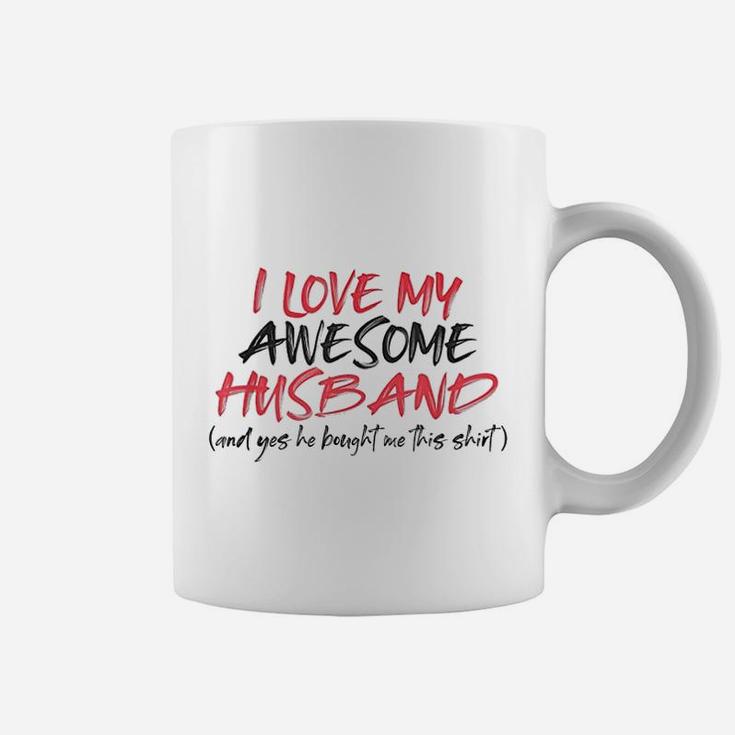 Funny Valentines Day Wife I Love My Awesome Husband Coffee Mug