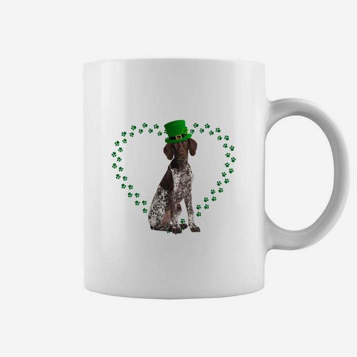 German Shorthair Pointer Heart Paw Leprechaun Hat Irish St Patricks Day Gift For Dog Lovers Coffee Mug