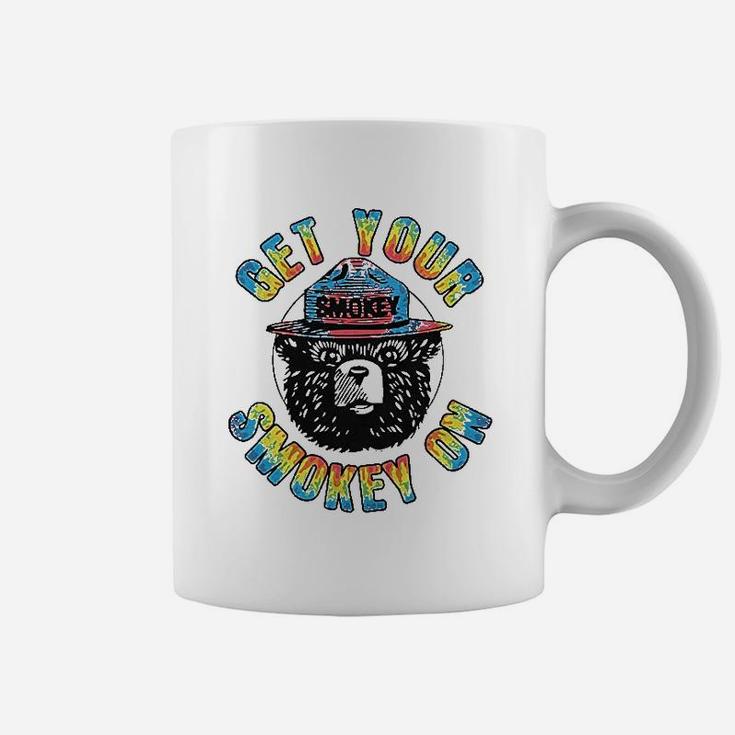 Get Your Smokey On Smokey Bear Tie Dye Graphic Coffee Mug