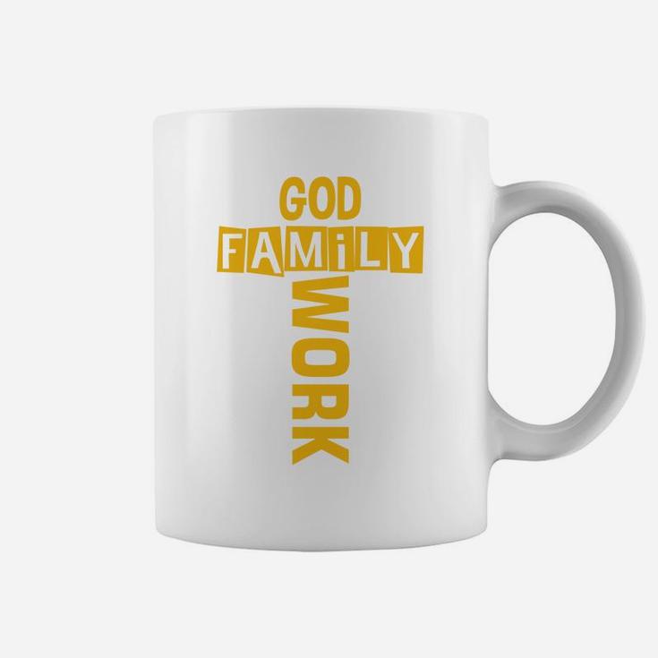God Family Work Best Fathers Gift Idea, Gifts For Dad Coffee Mug