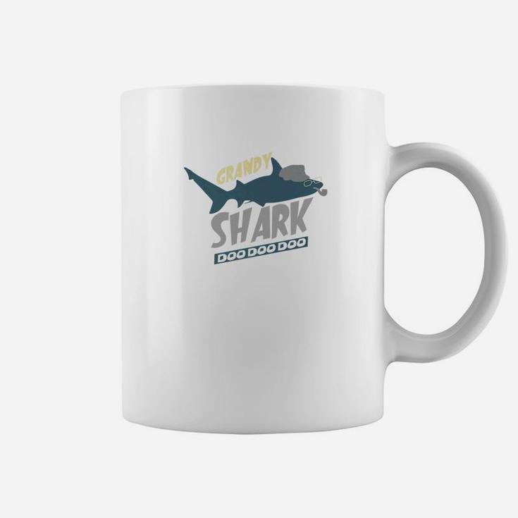 Grandy Shark Doo Doo Funny Grandpa Men Fathers Day Gift Premium Coffee Mug