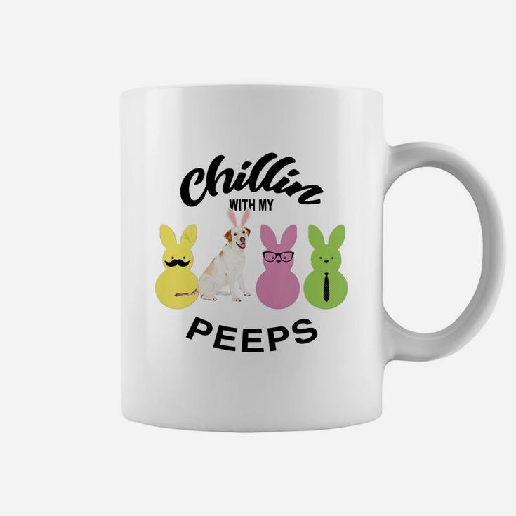 Happy 2021 Easter Bunny Cute Labrador Retriever Chilling With My Peeps Gift For Dog Lovers Coffee Mug