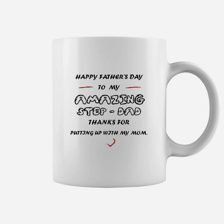 Happy Fathers Day To My Amazing Stepdad Gift Dads Coffee Mug