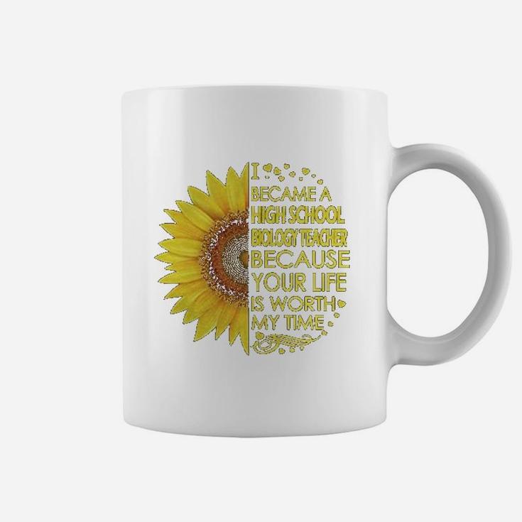 High School Biology Pun Teacher Sunflower Coffee Mug