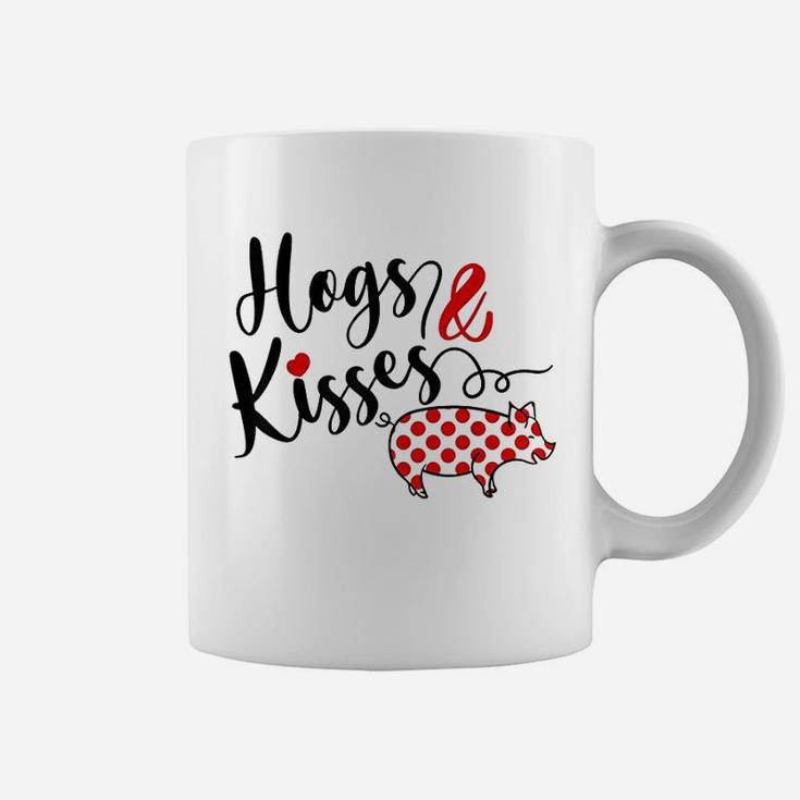 Hogs And Kisses Farm Polka Dots Pig Lover Coffee Mug