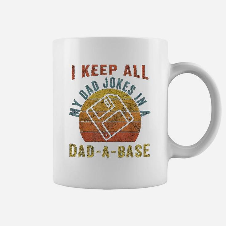 I Keep All My Dad Jokes In A Dad-a-base Vintage Father Dad Coffee Mug