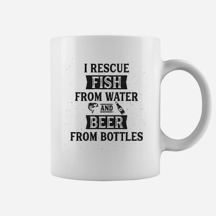 I Rescue Fish From Water And Beer From Bottles Funny Fishing Drinking Coffee Mug