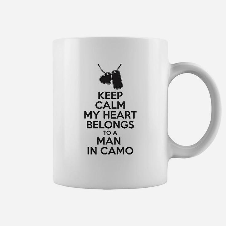 Keep Calm My Heart Belongs To A Man In Camo Coffee Mug