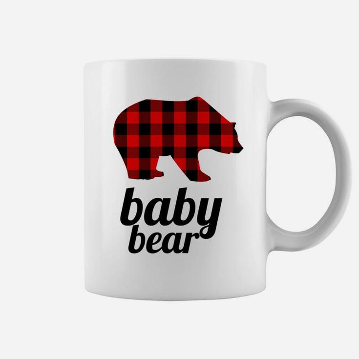 Kids Baby Bear Red Plaid Matching Mama Bear Coffee Mug