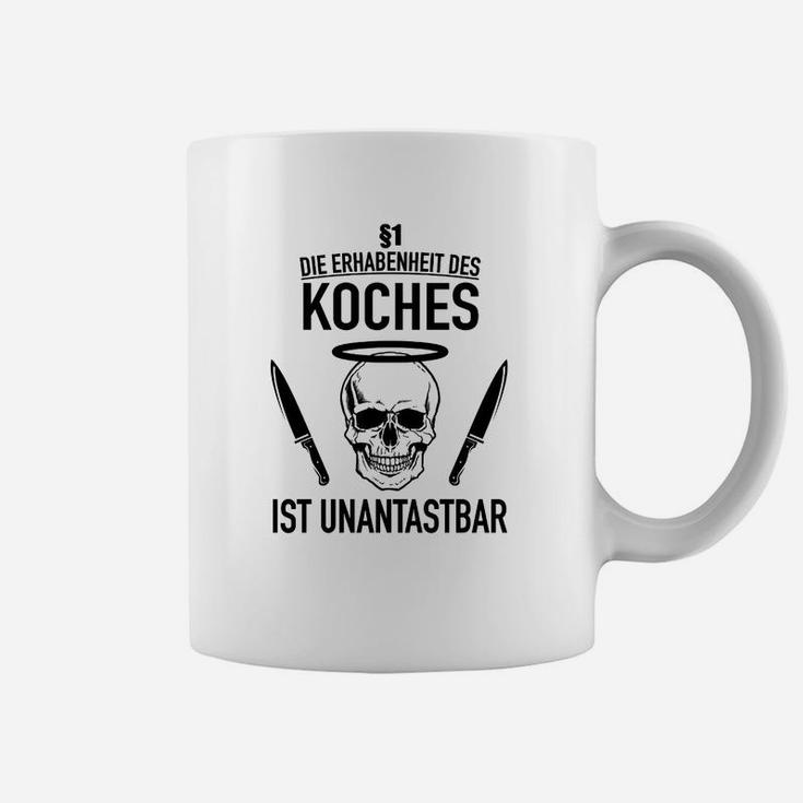 Koch Tassen Ehrenhaftigkeit unantastbar, Humorvolles Motto - Weiß