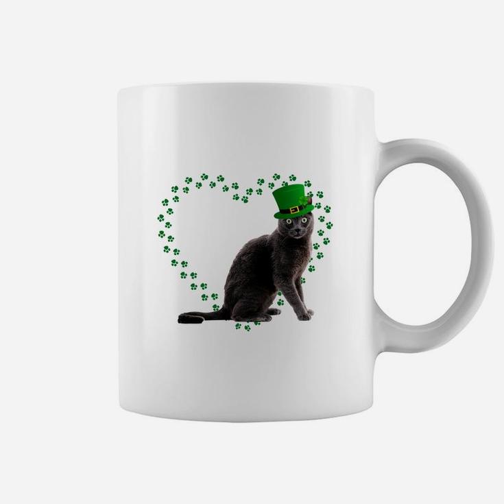 Korat Heart Paw Leprechaun Hat Irish St Patricks Day Gift For Cat Lovers Coffee Mug