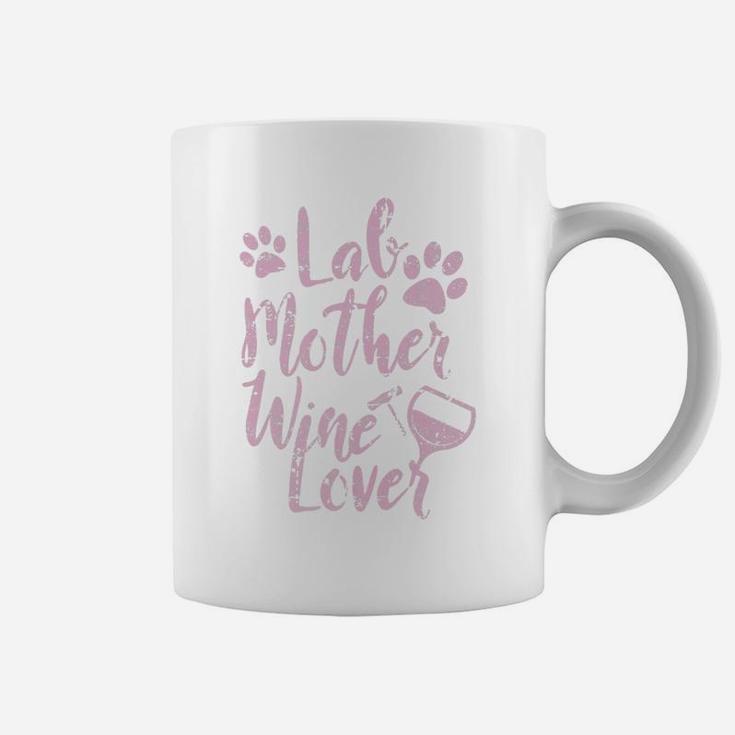Lab Mother Wine Lover Dog Mom Drinking Distressed Coffee Mug