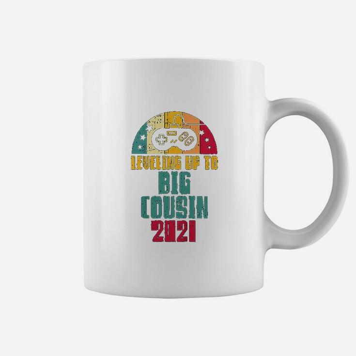 Leveling Up To Big Cousin 2021 Gamer Baby Announcement Gift Coffee Mug