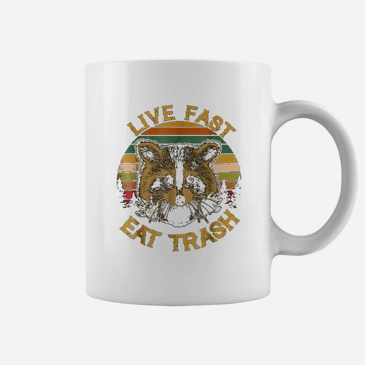 Live Fast Eat Trash Funny Raccoon Camping Coffee Mug