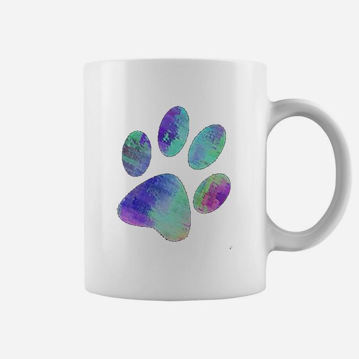 Loves Dogs Cats Animals Paw Print Animal Lover Rainbow Art Coffee Mug