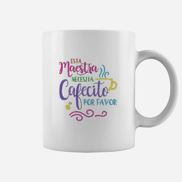 Maestra Bilingue Necesita Cafecito Spanish Teacher Coffee Mug