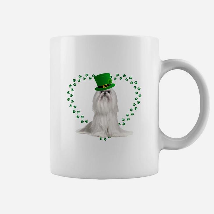 Maltese Heart Paw Leprechaun Hat Irish St Patricks Day Gift For Dog Lovers Coffee Mug