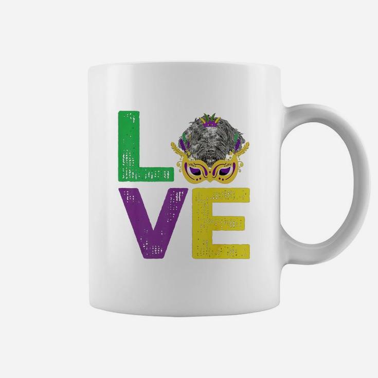 Mardi Gras Fat Tuesday Costume Love Portuguese Water Dog Funny Gift For Dog Lovers Coffee Mug