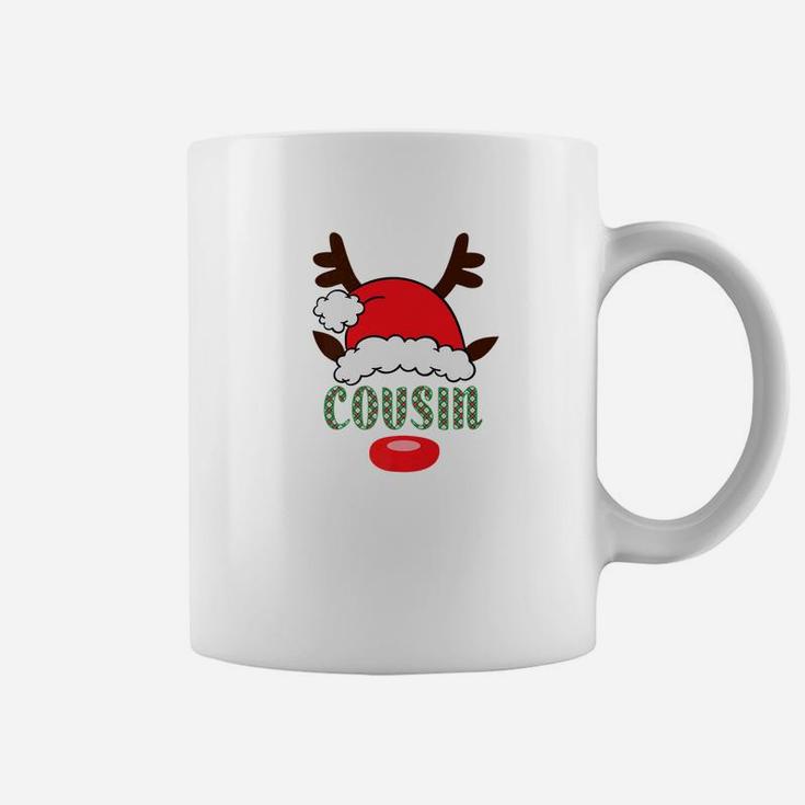 Matching Family Santa Hat With Reindeer Antlers Cousin Coffee Mug