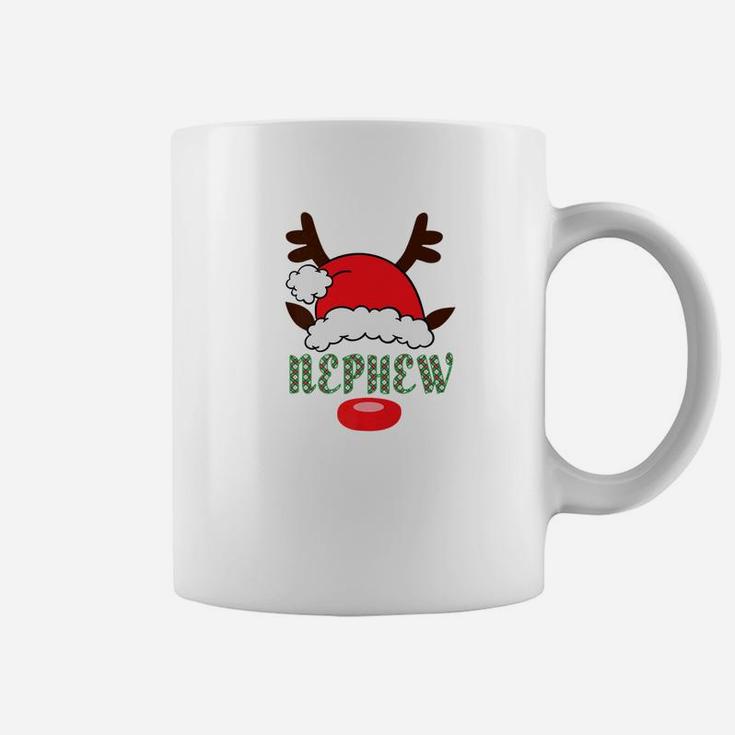 Matching Family Santa Hat With Reindeer Antlers Nephew Coffee Mug
