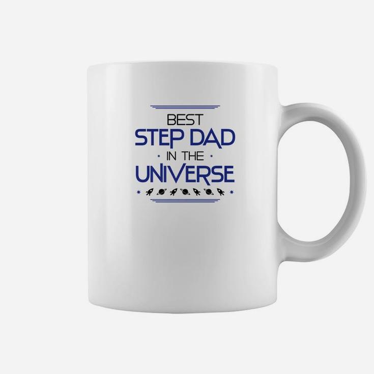 Mens Best Step Dad In The Universe Fathers Day Gifts Space Kids Premium Coffee Mug