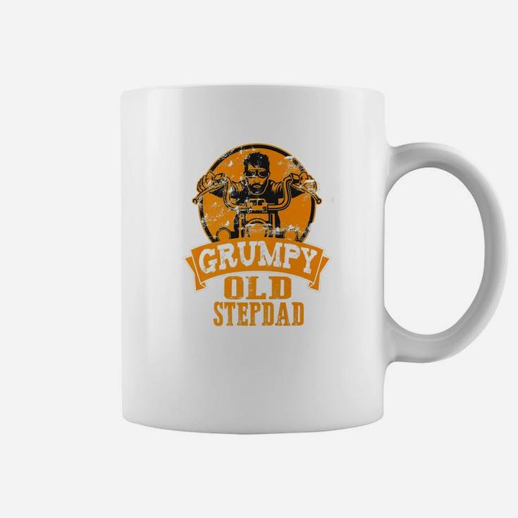 Mens Biker Dad Grumpy Old Stepdad Fathers Day Gift Motorcycle Premium Coffee Mug