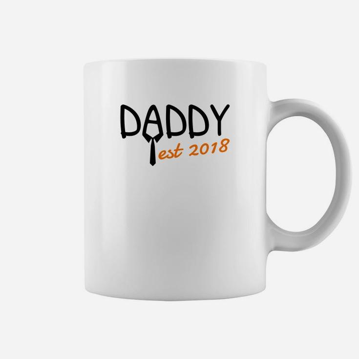 Mens Daddy Est 2018 Fun 2018 New Dad Shirt For Men Coffee Mug