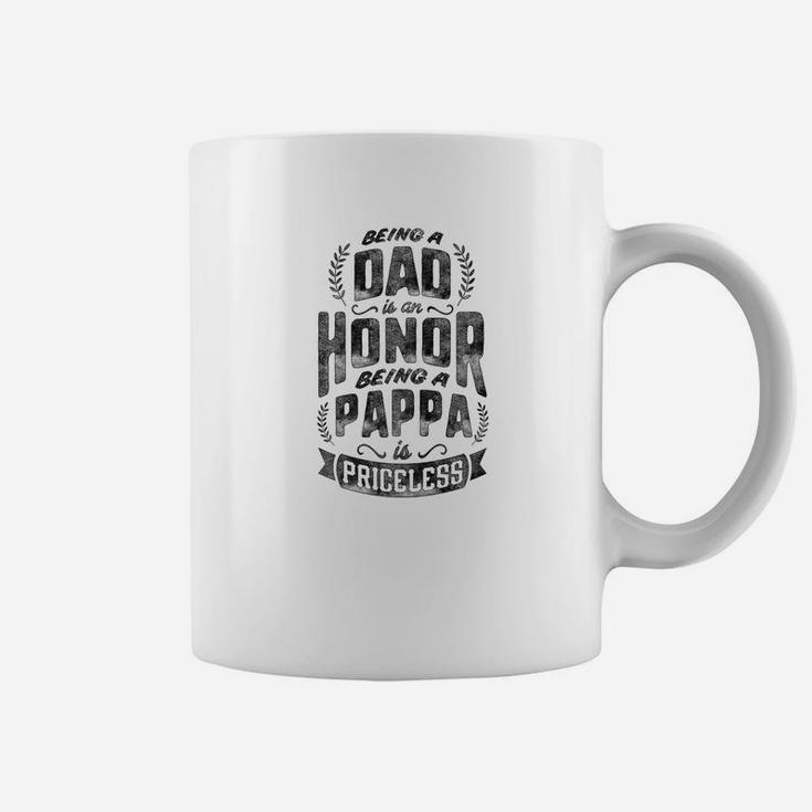 Mens Family Fathers Day Being A Dad Is An Honor Being A Pappa Is Coffee Mug