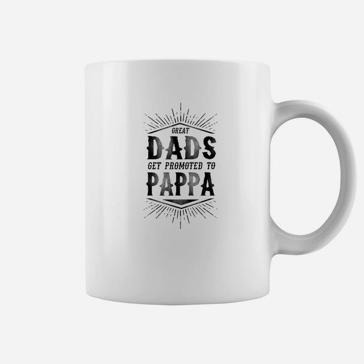 Mens Family Fathers Day Great Dads Get Promoted To Pappa Coffee Mug