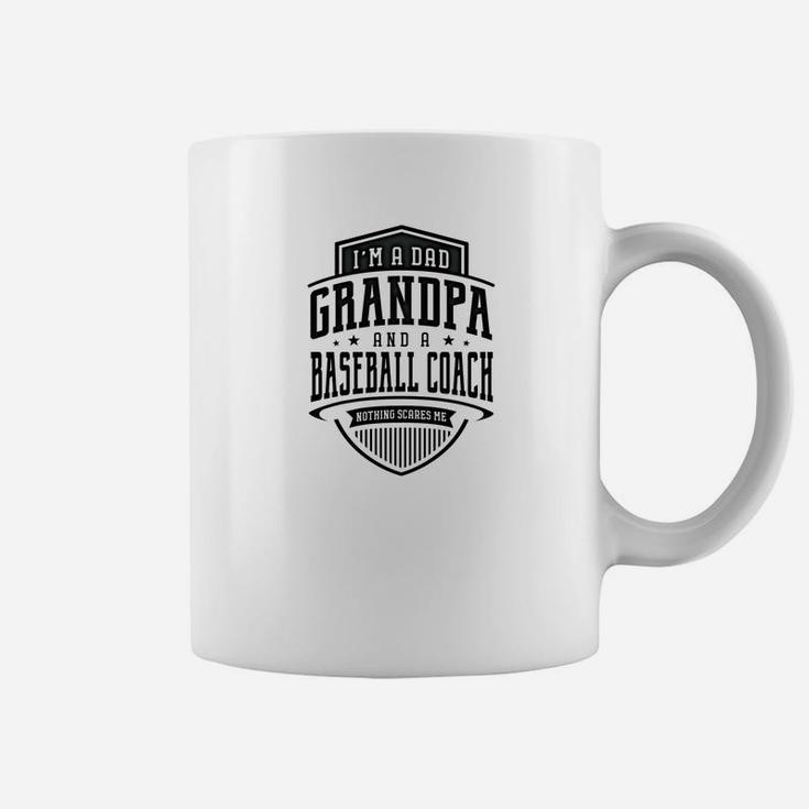 Mens Family Fathers Day Im A Dad A Baseball Coach Men Coffee Mug