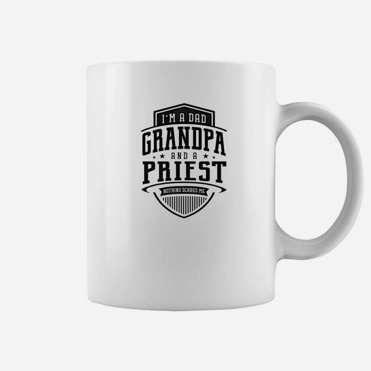 Mens Family Fathers Day Im A Dad A Priest Men Coffee Mug