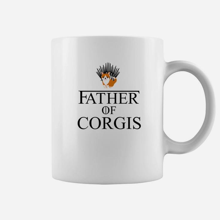 Mens Father Of Corgis Dog Dad Funny Fathers Day Gift Men Premium Coffee Mug